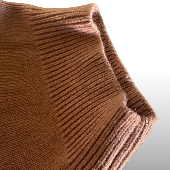 Y2K Varsity Double Striped Cropped Acrylic Sweater SIZE Large Brown & Wh… - Picture 8 of 11